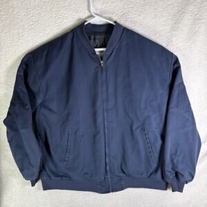 Vintage Wearguard Deck Jacket Mens 2XL XXL Blue Talon Zip Quilt Lined USA Made